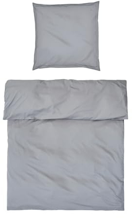 Möve Luxury Bettwäsche-Set 135x200 cm + 80x80 cm aus 100% Baumwolle, Grey