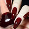 Cherry Dark Red Nail Polish - Jelly Style Silky Smooth Quick Dry Varnish - Long Lasting Winter Color - No UV Needed - Nail Art - Gifts for Women