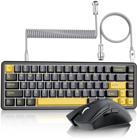 MAMBASNAKE x Attack Shark X65HE Gaming Keyboard Combo De Teclado Ratón para Juegos con Cable, Ratón Inalámbrico Superligero PAW3311 De 59g, Teclado Magnético Mini 65% De Disparo Rápido-StarBlack
