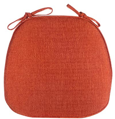 Juego de 4 cojines para sillas de interior y exterior, 40 x 40 pulgadas, con lazos, lavables, antideslizantes, para jardín, patio, cocina, todas las estaciones, color naranja