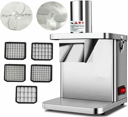 BTOIASYHF Machine À Couper Et À Trancher Les Légumes Électrique 2 en 1, Hachoir À Légumes Et Fruits, Machine À Découper en Dés, Coupe Automatique De Pommes De Terre, Oignons, De Cubes avec