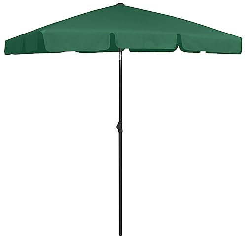 Eleganz Parasol de plage vert 180 x 120 cm – Parasol en polyester pour plage et jardin, protection UV, coupe-vent et durable – Parfait pour les activités de plein air