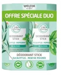 Weleda Deodorant Stick Eukalyptus Pfefferminze, 2er Pack (2 x 50 g)