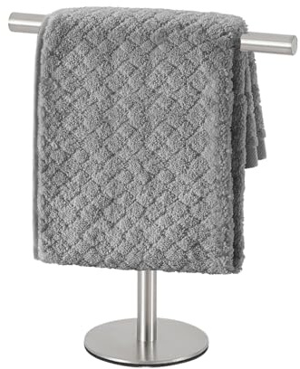 Toallero de acero inoxidable – Estante de mano, barra de mesa, dispositivo independiente, soporte delgado para baño, fregadero de cocina, barra de tela compacta, estación de secado, toalla de trabajo