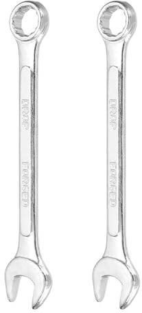 sourcing map 2 llaves combinadas de 11 mm, caja métrica de 12 puntos y extremo abierto, acero chapado en zinc, herramienta de llave de doble extremo para reparación de automóviles, tuberías, muebles