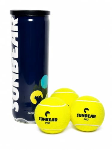 Sunbear Padel Balls – Pro Edition 3 Pack | Tournament Quality Pressurised Balls for Padel Tennis – Fast & Lively Bounce, Durable Felt, Long-Lasting Performance