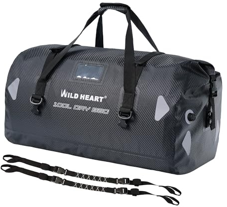 WILD HEART wasserdichte Reisetasche PVC500D Doppelboden mit Seil und Innentasche 40L 66L 100L Für Kajak,Camping,Bootfahren,Motorrad