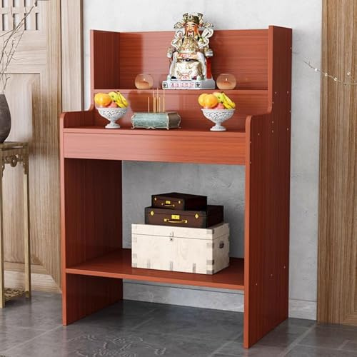 RTTZBOZ Altartisch mit Schublade, Gestufter Buddhistischer Altar, Chinesischer Buddha-Nischenschrank, für Räucherstäbchen und Gebete, für Wohnzimmer(Red,60cm/24in)