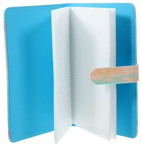 FUNNETOYU Estuche para Tarjetas de Visita de PU Tamaño 3 Pulgadas Capacidad para 96 Tarjetas Organizador Portátil y Fotos Diseño Aleatorio para Oficina y Escritorio