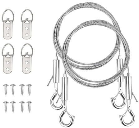 2 Pcs Picture Wire Kit, 2m Mirror Hanging Wire, Stainless Steel Material, The Operation is Simple And Convenient, and It can Withstand Heavy Loads, Photo Frames, Potted Plants and Chandeliers