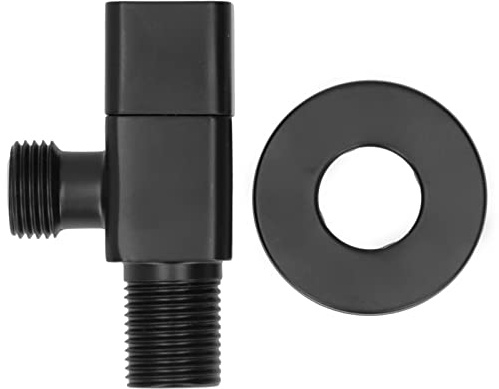 Dioche Valvola di Arresto dell'acqua con Miscelatore Ad Angolo PG1/2 da 1/2 Pollice - Costruzione Interamente in Rame, Finitura Nera, Design a Prova di Perdite per Uso in e Bagno