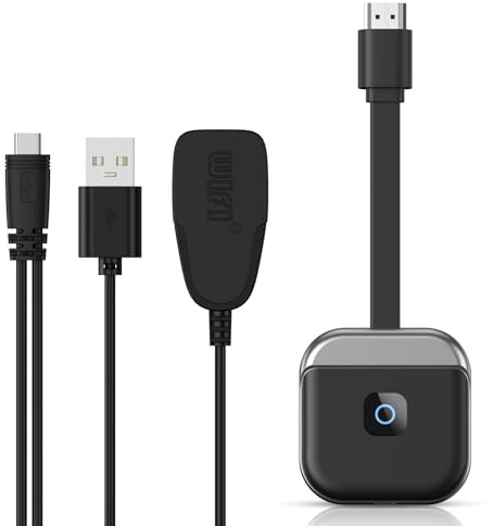 4K Wireless HDMI Dongle, Receptor HDMI Inalámbrico, 2.4G/5GHz Pantalla Mirroring Display Wireless Adaptador para Android/iOS/Windows/Miracast/Google/Chromecast/TV/Monitor/Proyector/Transmisión de