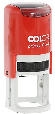 Lehrerstempel personalisiert rund, Colop Printer R24, ø24 mm, Rot | runder Stempel mit Wunschtext für Lob & Korrektur – mit Namen oder Motiv, selbstfärbend, Kissen wechselbar