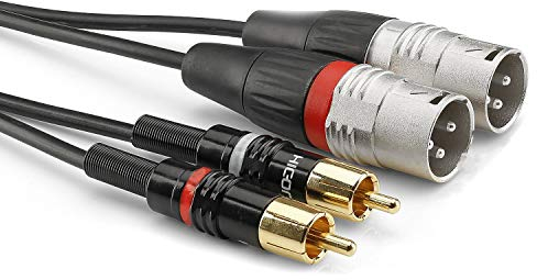 SommerCable HBP-M2C2-0150 - Cable adaptador de audio (2 conectores RCA y 2 conectores XLR de 3 pines, 1,50 m), color negro