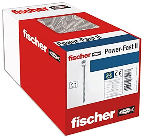 fischer PowerFast II CTP 4,0 x 60, Spanplattenschraube (500 Stk.) mit Teilgewinde, Senkkopfschraube mit Innenstern, Schraube für Holzverarbeitung, reduziert Einschraubwiderstand & Einschraubzeit
