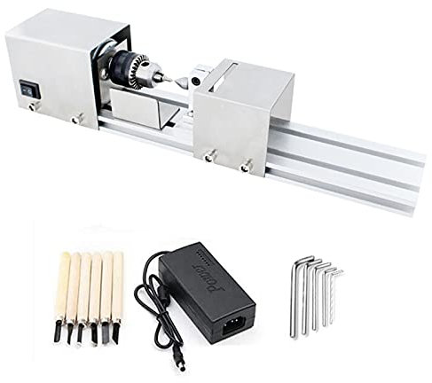 Mini Tour À Métaux, Mini Tour À Bois Machines, Mini Machine De Polissage De Perles De Tour, Mini Tour Perles Polisseuse Pour Le Travail Du Bois Vitesse Variable DC 12-24V 96W