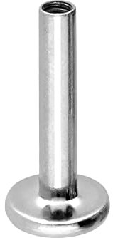 PIERCINGLINE Chirurgenstahl Labret Stecker ohne Aufsatz mit Gewinde 0,9 mm OHNE KUGELN Piercing Ohr Lippe Nase Silberfarben 1,6 x 6 mm