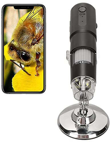 Zunate Microscopio WiFi da 50X a 1000X, Microscopio Digitale USB con 8 Luci a LED Microscopio Portatile per PC Tablet Smart Phone, Supporto per la Registrazione di Video