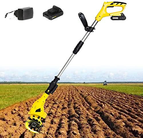 Motobineuse 20V pour légumes, motobineuses électriques sans fil, largeur de travail : 10 cm - profondeur de travail : 25 cm - double poignée ergonomique - batterie et station de charge incluses (