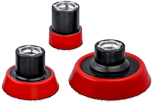 Bestgle 3 Packs M14 Hook and Loop Backing Pads, 1/2/3 inch Polishing Disc Sanding Backing Pad Drill Attachment for Angle Grinder Polishing Machine