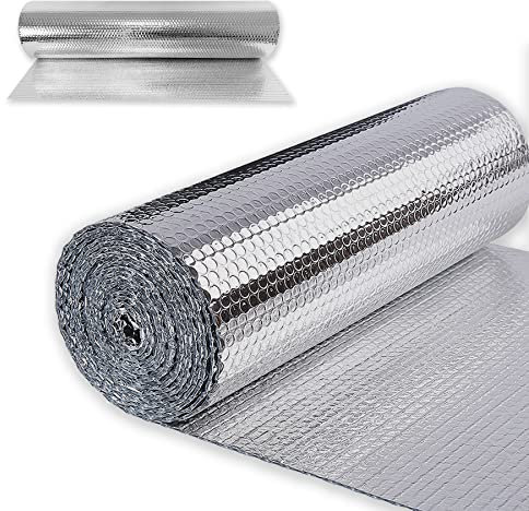 SUBTLETY 15㎡ Hausdämmung Isolierfolie Aluminium Dämmplatten Heizkörper Reflexionsfolie Verdunklung Isoliermatte Silber Thermofolie Klappbare Wärmedämmung Dämmfolie für Fenster Kälteschutz (1x15m)