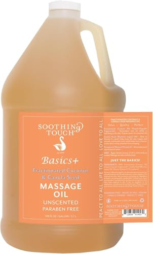 Soothing Touch ​Basics+ Fractionated Coconut ​​& Canola ​Seed ​Massage Oil, 1 Gallon