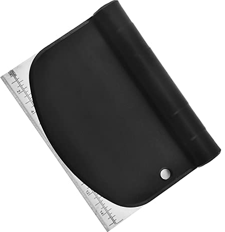 CHAMEEN Dough Spatula Set Dough Spatula and Dough Cutter with Measuring Scale Dough Scraper Dough Card Black