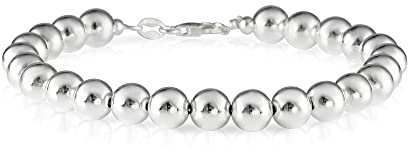 Diamond Treats Damen Silber Armband 925 Sterling Silber Modisches Italienisches Design Kugel Armband für Frauen Teen Mädchen Damen Silber Perlen Armband Silber Schmuck Geschenk für Frauen