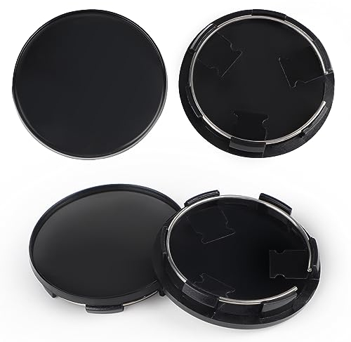 SWAWIS 4 Piezas Tapacubos OD 68mm ID 62mm Tapas de Rueda Universal Tapas Llantas Tapas Centrales para Llantas, Negro