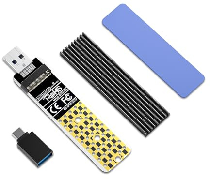 NVMe Gehäuse, ANYOYO 10 Gbps USB 3.2 Gen2 M2 SSD Gehäuse USB C M.2 Gehäuse für NVMe PCIe M-Key /B+M Key NVMe USB Adapter für USB 3.2/3.1/3.0/2.0 für 2242 2260 2280 SSD(UNTERSTÜTZT Keine SATA-SSD)