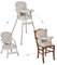 MS - Trona para bebe BELLY convertible en alzador y en silla- 3 en 1- Trona plegable MS con asiento acolchado Gris