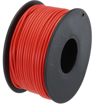 QUARKZMAN 24AWG Kabel Elektrischer Draht 0,21 mm² Verzinntes Kupferkabel 30 Meter, Stromkabel Hohe Temperatur Leitung Erdkabel Litzenkabel Elektro Klingeldraht für Kfz Kabelkanal, Rot