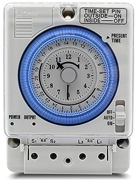 RWRAPS Minuteur Numérique Programmable Chauffe-Eau sur Rail Din TB35N 100-240V 15a, minuterie Programmable, Interrupteur analogique, contrôleur mécanique
