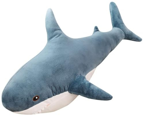 Herfair Plüschtier Wal Hai Großes Kuscheltier Weich Plüsch Spielzeug Umarmungskissen Tier Kissen Dekokissen Bequemes Schlafkissen für Kinder Erwachsene GeburtstagGeschenke