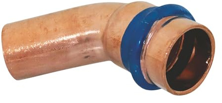 SOMATHERM FOR YOU, Courbe 45° en cuivre à sertir MF 14, raccord indémontable conforme EN1057, pression max 16 bars, température max 95°C, témoin de sertissage EPDM, profil V