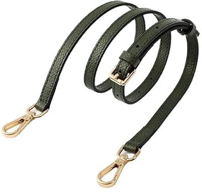 PTNKUIIY Justerbar läderväskrem axelrem för väskor, 1,2 cm bred läderaxelrem 95 cm–115 cm ersättningsbärrem axelrem gör-det-själv-rem för kvinnor handväskor plånbok–mörkgrön