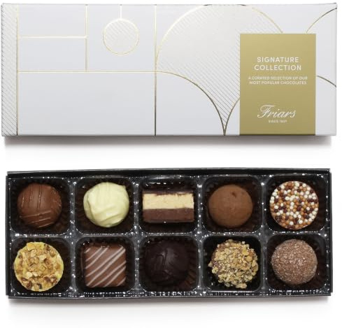 Friars Signature Chocolate Collection | 10 Luxury Assorted Belgian Chocolates | Ideal Present for Special Occasions, Birthday, Valentines, Anniversary