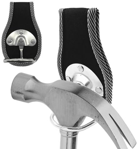 Hammerhalter – Hammerhalter für Gürtel, robuster Hammerclip, Hammerschlaufe zur Werkzeugaufbewahrung | Werkzeugtasche mit Gürtelclip, Baustellenzubehör, kompatibel mit Handwerksprojekten, Arbeitswerkz