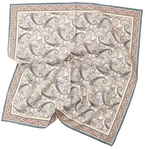Prettystern 65/65 cm sidensjal bomull för kvinnor och män vår sommar sidenhalsduk, Sc01, 65/65cm, laminato a mano