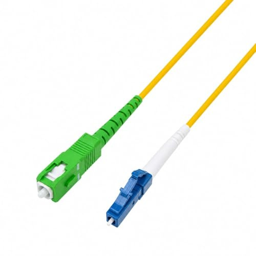 Techly Professional 620522 Cavo in Fibra Ottica FTTH Monomodale SC-APC/LC-UPC OS2 9/125 Simplex 3 Metri Giallo
