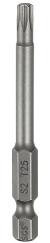 sourcing map Punta per cacciavite a testa Torx T25 da 1/4 di pollice con codolo esagonale da 65 mm di lunghezza, magnetica, senza foro, a prova di manomissione, 6 punti, cacciavite a stella in acciaio