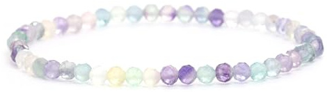 LAKADA Echtes Edelstein Armband mit facettierten 4mm Perlen Heilstein Schutzstein Edelsteinarmband Glücksbringer Talisman Geschenk