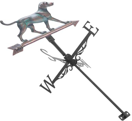BESPORTBLE Metal Dog Weather Vane Vintage Roof Mount Wind Direction Indicator for Garden Patio Decor Durable Outdoor Weathervane for Accurate Wind Readings Quick Assembly
