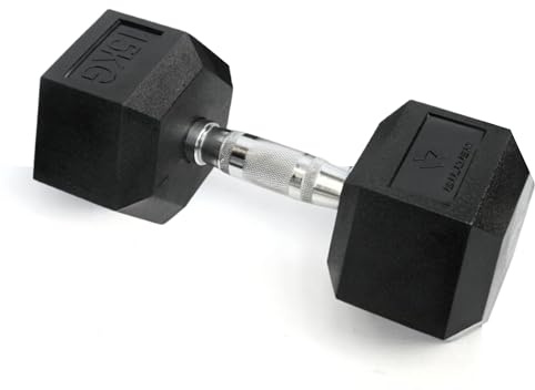 BILDER - Manubrio Palestra Singolo 15 Kg, Forma Esagonale e Impugnatura Antiscivolo, Pesi Palestra e per Allenamento a Casa per Miglioramento Forza e Resistenza, Manubri Resistenti e Salvaspazio