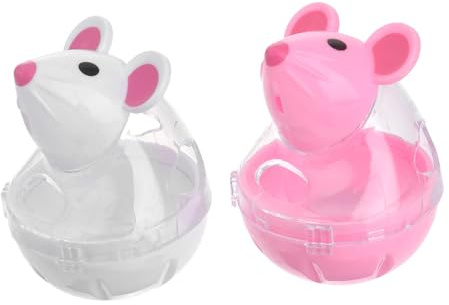 Distributeur de Nourriture pour Chats Jouet Souris Interactif, Lot de 2