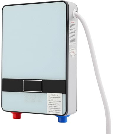 Chauffe-eau électrique instantané - 6500 W - Mini douche - Température de fonctionnement : 30 à 55 °C - Avec douchette - Affichage LED pour lavabo, douche, baignoire