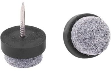 Blausky 20 Stück Filz-Gleiter Ø 17mm,Möbelgleiter-Set mit Nagel Schutz Ihrer Möbel & Stühle Runde Stuhlgleiter Filz zum Nageln Filzgleiter für Laminat Parkett Fliesen,Filz 5mm Dicke,Schwarz