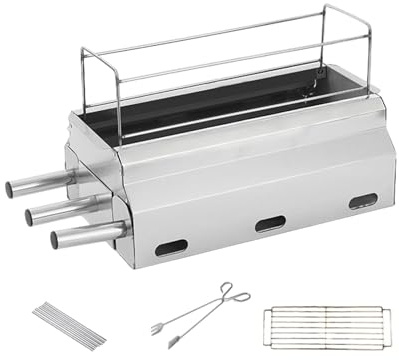 perfk Barbecue Portatile, Versatile, Stabile, Senza Fumo, con Supporto Estraibile, per Feste in Giardino, Giardino, M