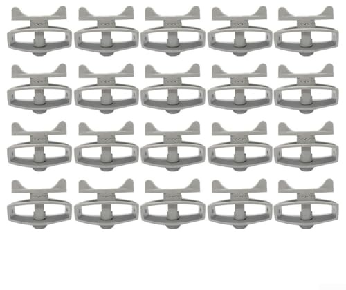 Tensor de valla de alambre, 20 tensores de malla de alambre de plástico con mango giratorio, diseño controlado por engranajes, resistente a la intemperie para valla de jardín al aire libre (gris)