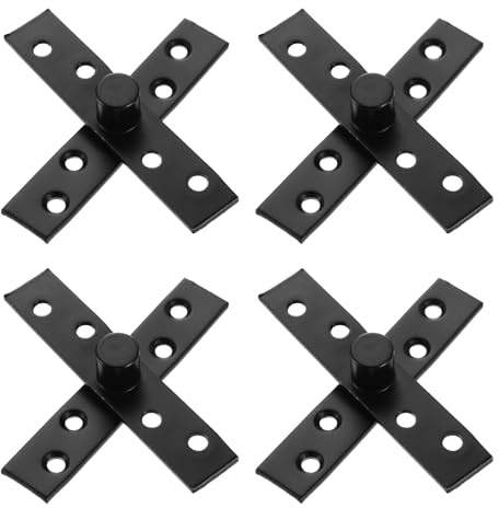 QUARKZMAN 4Pz Cerniere Perno Rotante 360 Gradi, 95 x 18,5 mm Acciaio Inossidabile, Cerniera Nascosta per Casa, Cucina, Battente Armadi, Nero